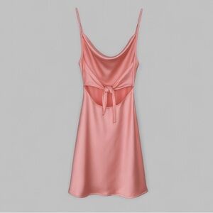 Motel Rocks Satin Peach Feel low Open Tie back Dress Women’s Sz S